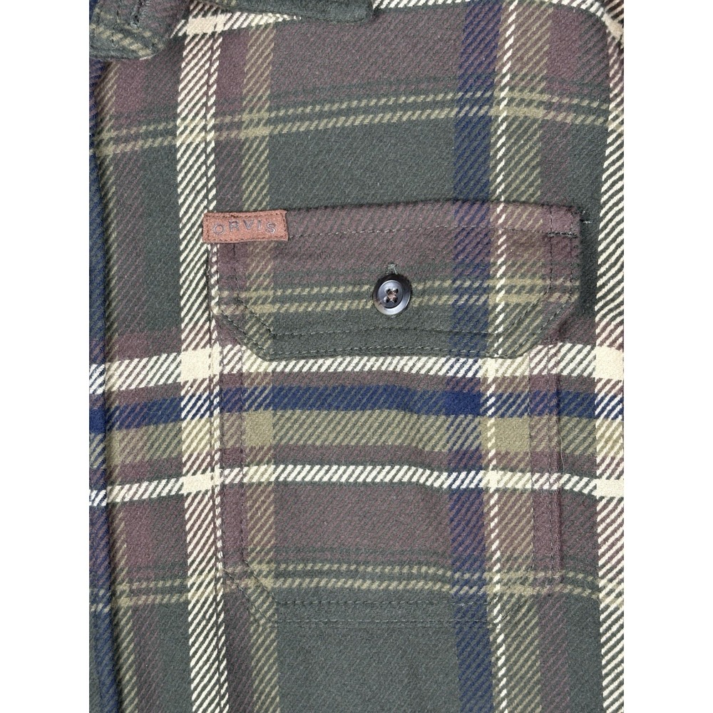 Orvis Big Bear Heavyweight Flannel Shirt Men XL Tall Pine Plaid NWT 1312517 - Picture 8 of 12